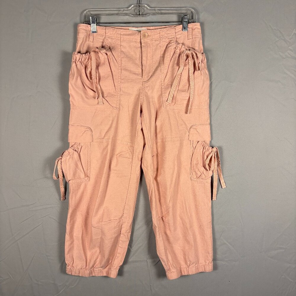 By Anthropologie Cargo Capri Pants – Dusty Pink Boho Utility Spring Casual